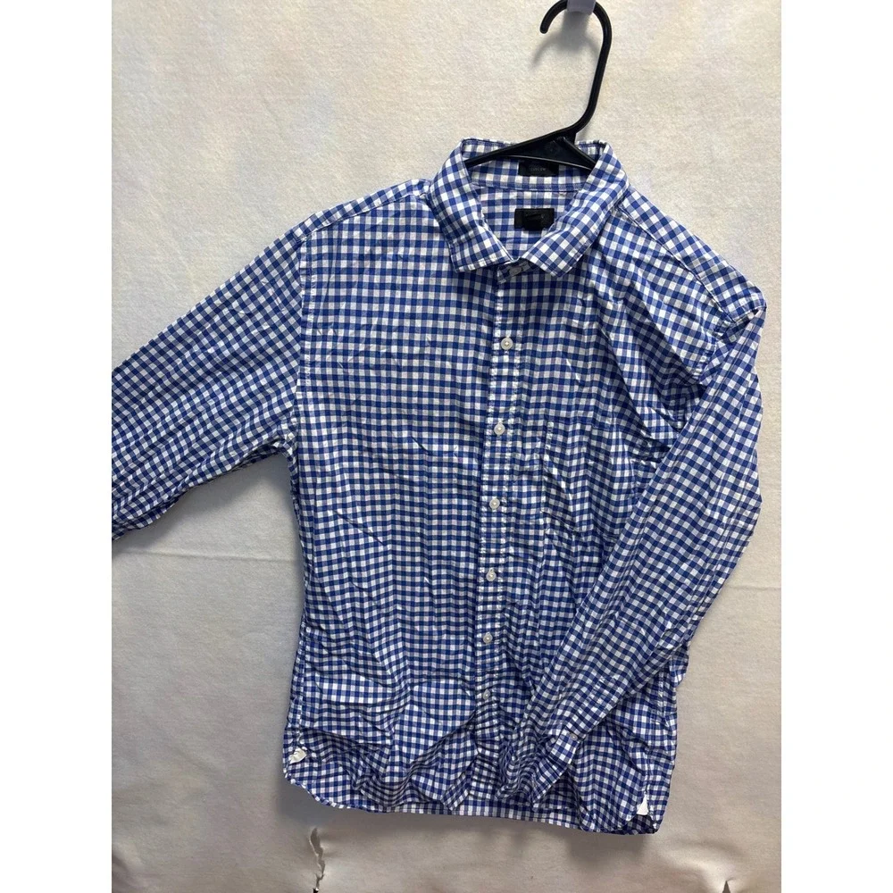J Crew‎ Ludlow Blue White Gingham Check Button Down Shirt Mens Medium